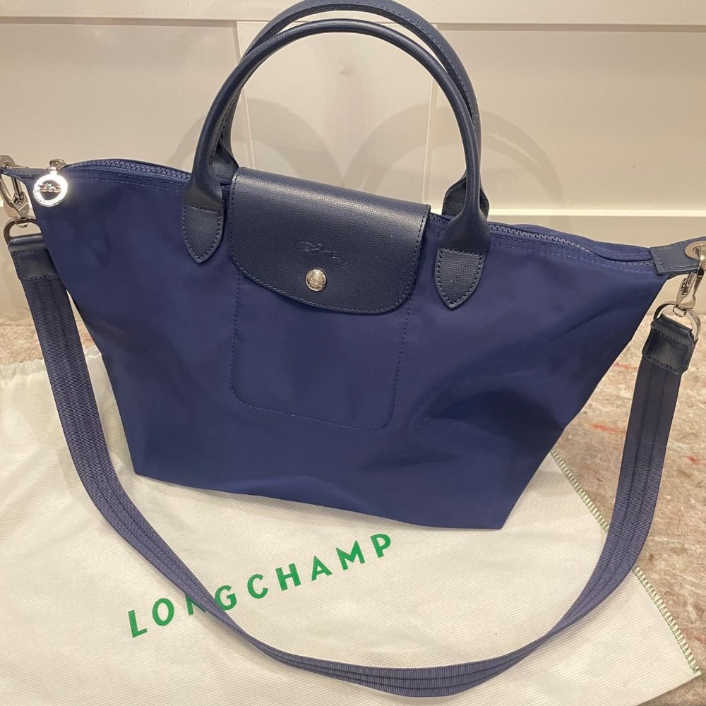 Longchamp Le Pliage Neo Medium Travel Crossbody Bag NAVY BLUE AUTHENTIC